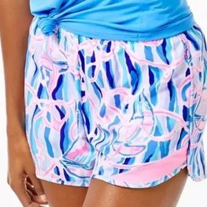 Lilly Pulitzer Luxletic 4" Ocean Trail Short - Skim Blue Reel Nauti (L)